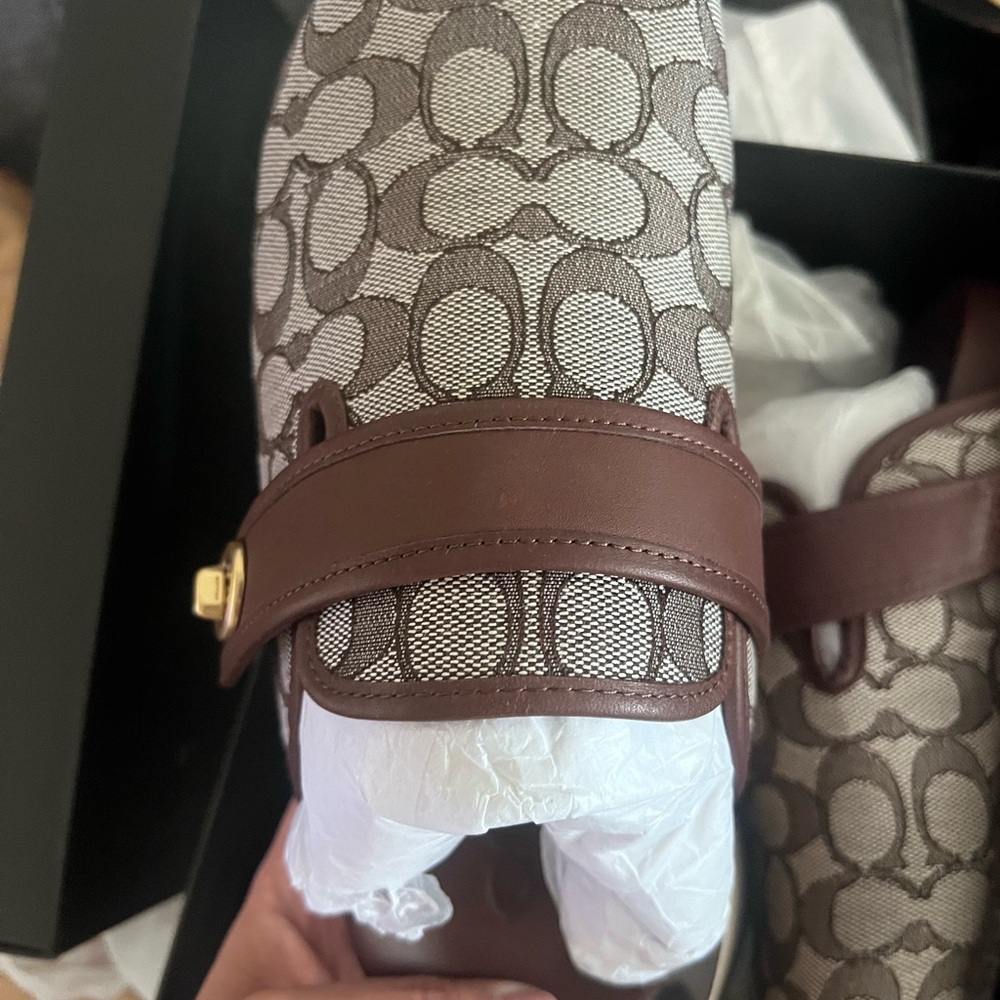 Coach Brown Signature Pattern Clogs - Picture 8 of 11